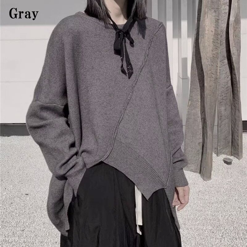 Knit Asymemtry T-Shirt【TR3266】
