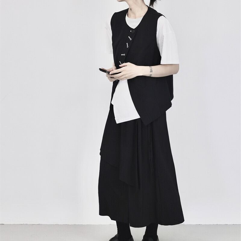 Roune-Neck Oversize Vest【TR3242】