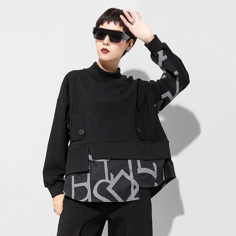 〈Unisex〉Docking Long Sleeve Sweat Shirt【TR1263】
