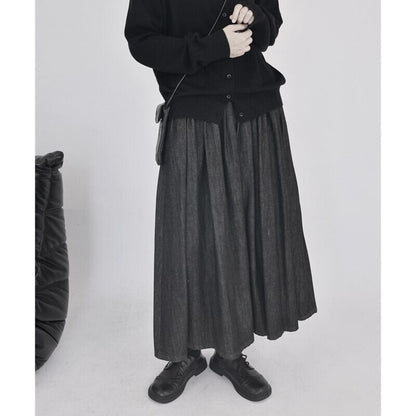 Denim Pleats Skirt【TR3176】