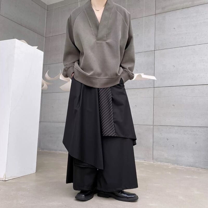 Deep V Raglan Long T-shirt【TR3352】