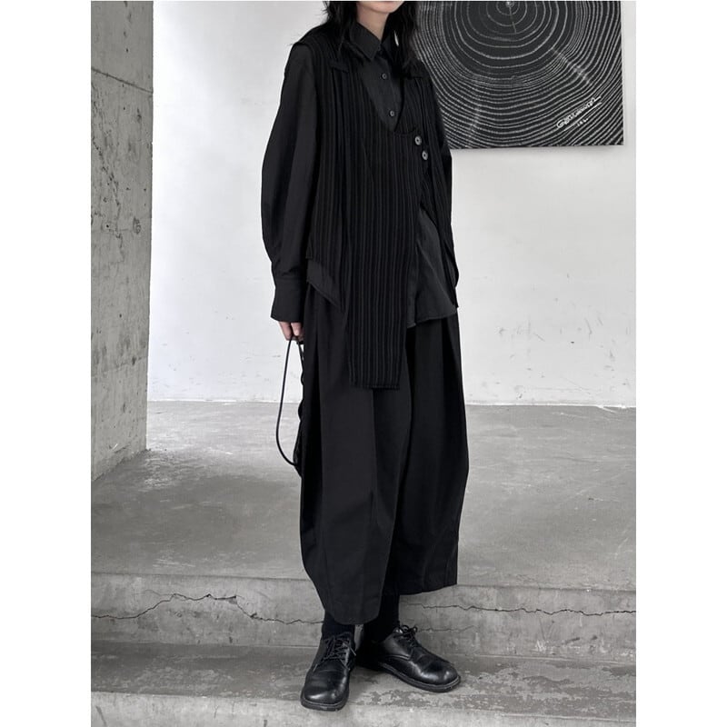 Asymmetry Stripe Vest【TR3240】