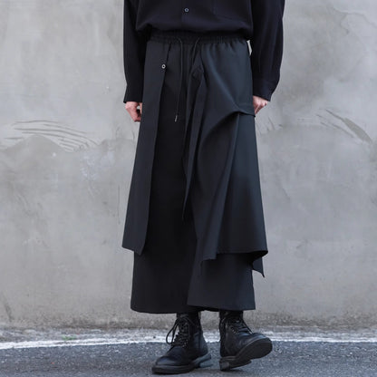 Layered-look Cropped Hakama Pants【TR3274】