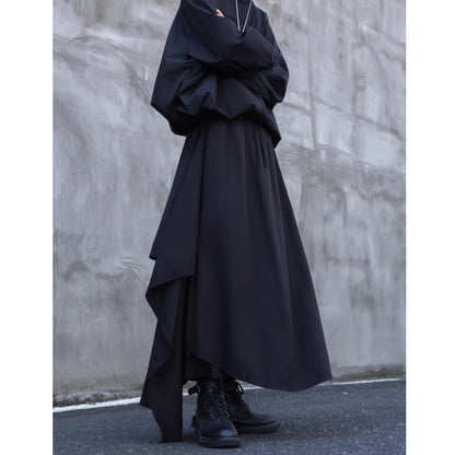 Asymmetrical Long Skirt Pants【TR3305】
