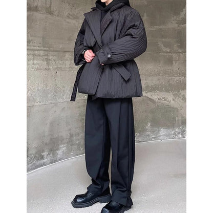 Crinkle Oversize Belted Jacket【TR3327】