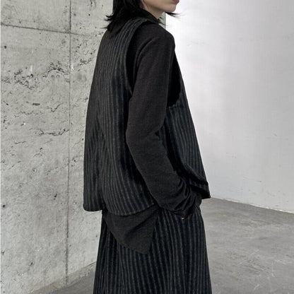 Stripe One-Button Vest【TR3235】