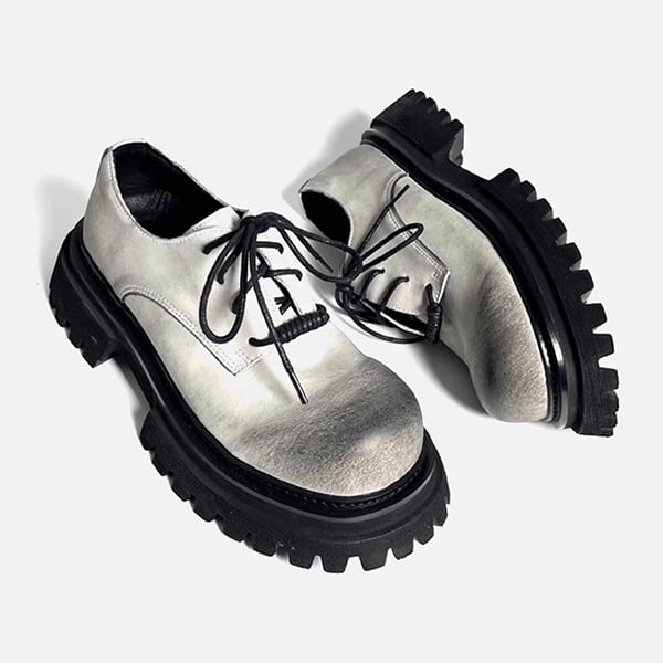 Distressed Leather Derby Shoes【TR3410】