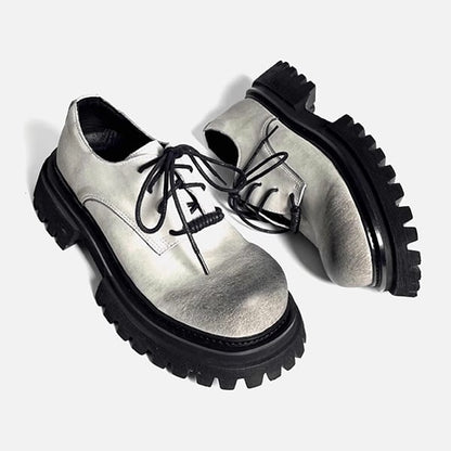 Distressed Leather Derby Shoes【TR3410】