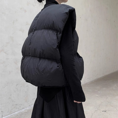 Quilting Round-Neck Jacket Vest【TR3233】
