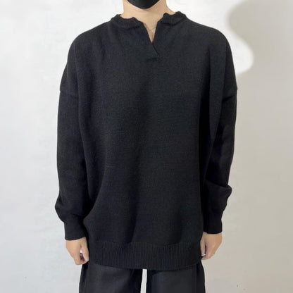 Split Neck Knit T-shirt【TR3360】