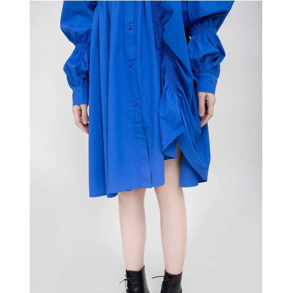 Asymmetrical Pleat  All-in-one Dress【TR1143】