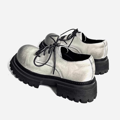 Distressed Leather Derby Shoes【TR3410】