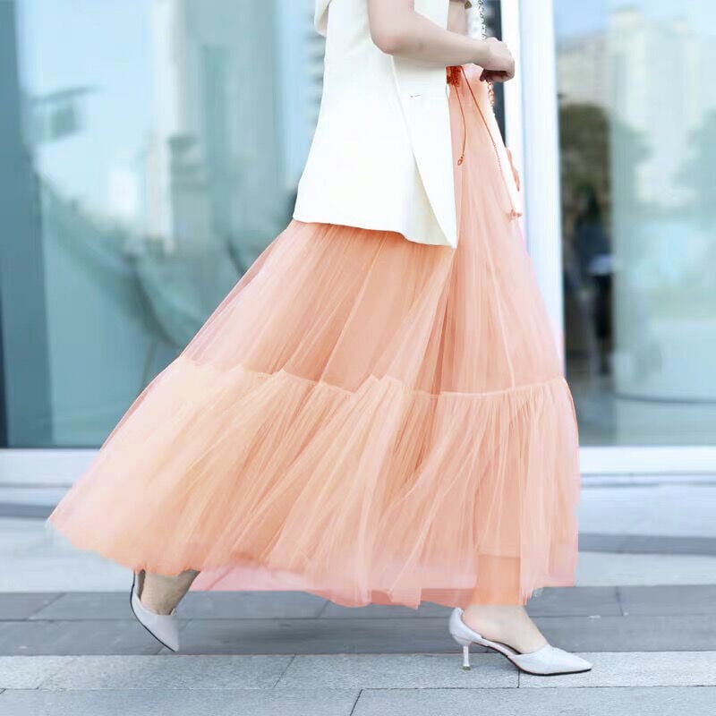 Tulle Chiffon Tiered Skirt【TR1373】