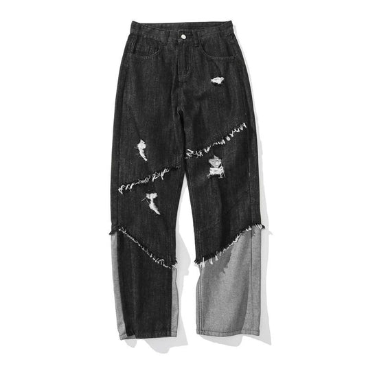 〈Unisex〉Patchwork Straight Jeans【TR1172】