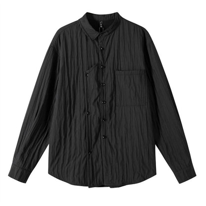 Asymmetry Pleats Collared Shirt【TR3100】