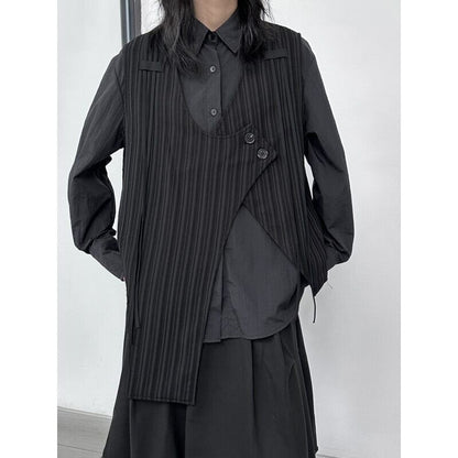 Asymmetry Stripe Vest【TR3240】