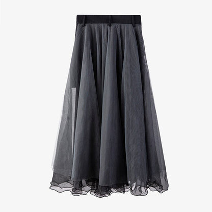 Mesh Tulle Belt Skirt【TR1308】