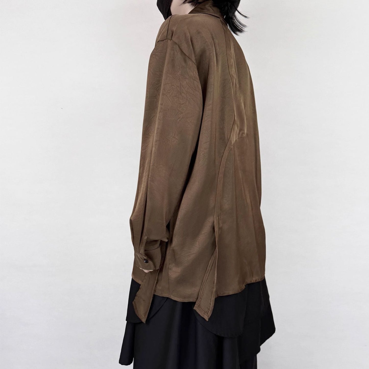 Asymmetry Loose Collared Shirt【TR3324】