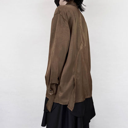 Asymmetry Loose Collared Shirt【TR3324】