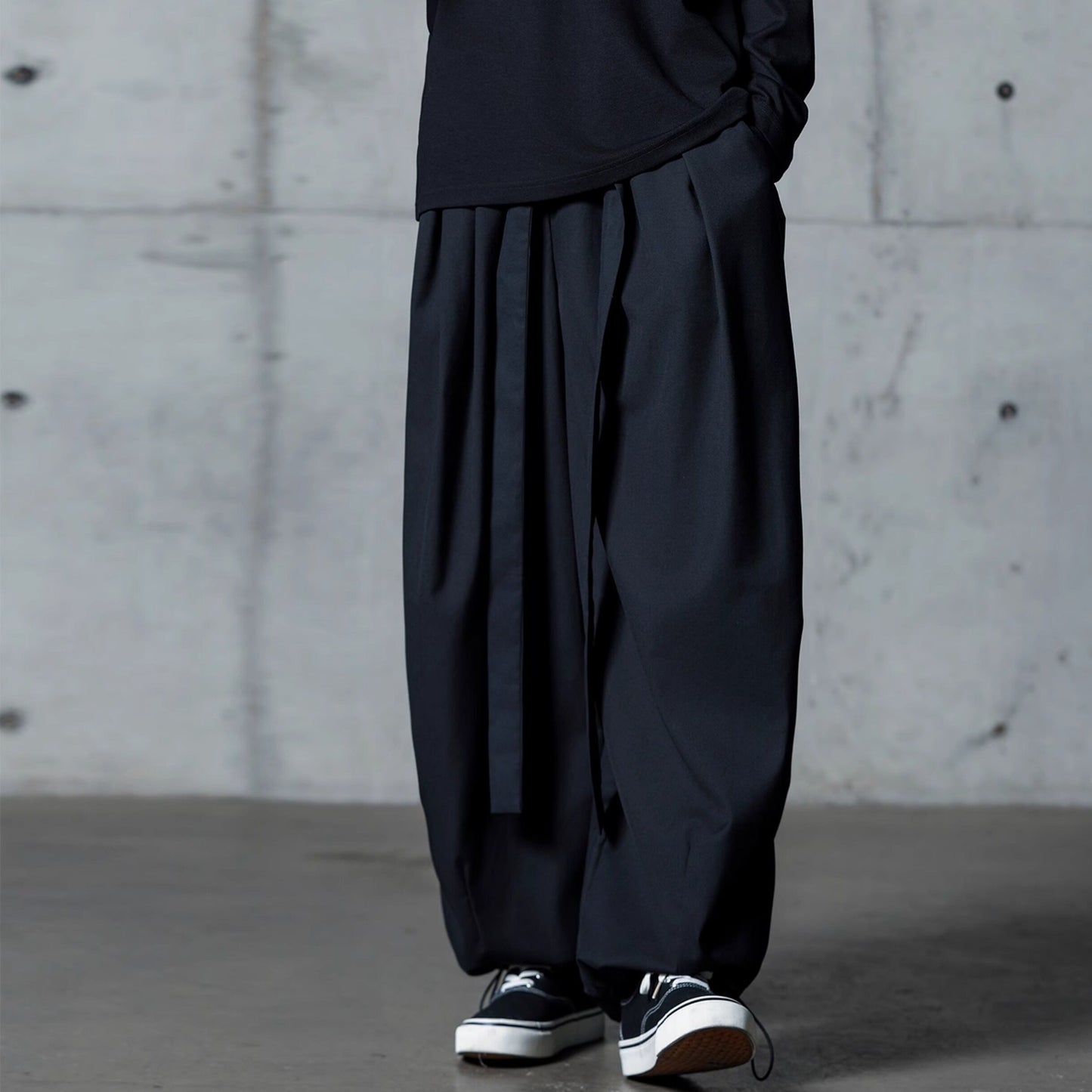 Drawstring Hem Wide Pants【TR3303】
