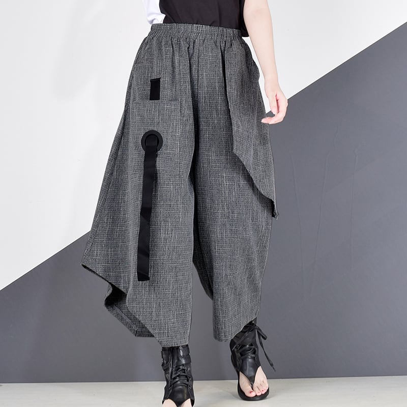 〈Unisex〉Wide Irregular Cropped Pants【TR1351】