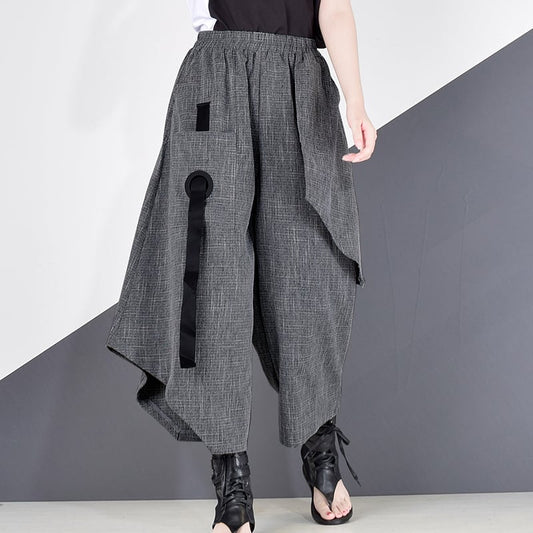 〈Unisex〉Wide Irregular Cropped Pants【TR1351】