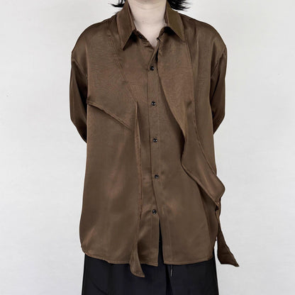 Asymmetry Loose Collared Shirt【TR3324】