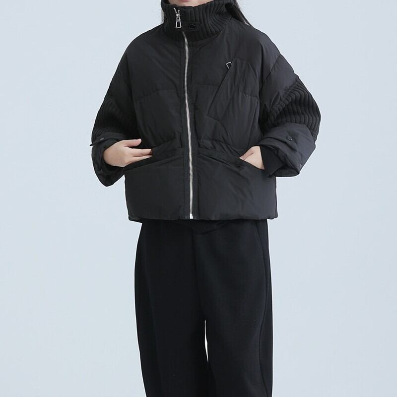 High-Neck Zip Knit Jacket【TR3259】