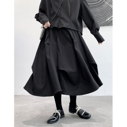 Asymmetry Wool Skirt【TR3173】