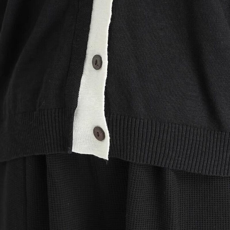 Knit Bi-Color V-Neck Jacket【TR3267】