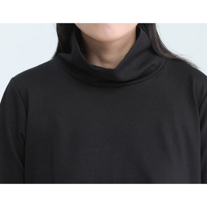 Asymemtry Mock-Neck Flare T-Shirt【TR3150】