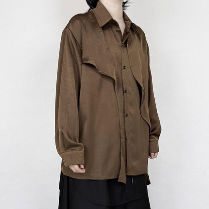 Asymmetry Loose Collared Shirt【TR3324】