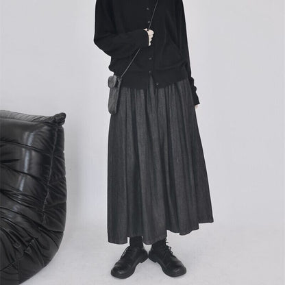 Denim Pleats Skirt【TR3176】