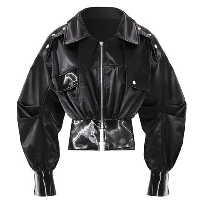 〈Unisex〉High Leather Motorcycle Jacket【TR1228】