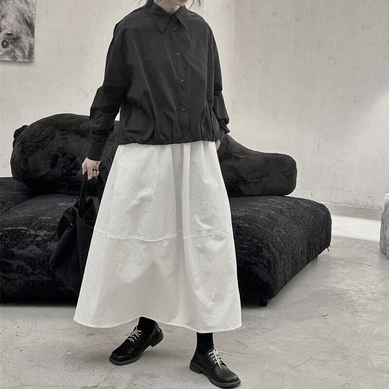 Crumply Simple Collared Shirt【TR3129】