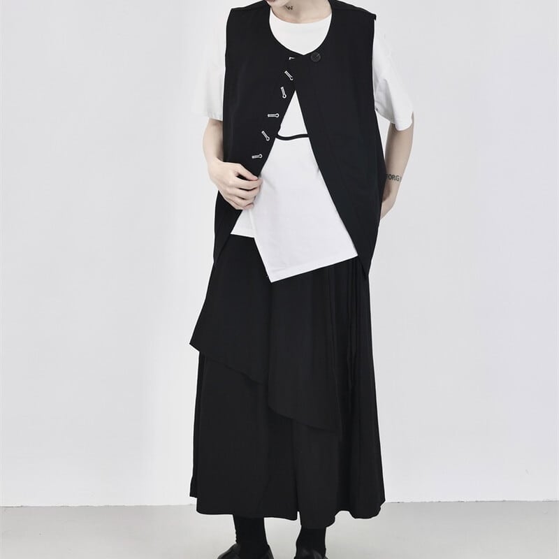 Roune-Neck Oversize Vest【TR3242】