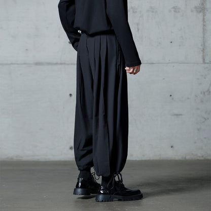 Drawstring Hem Tuck Ankle Pants【TR3300】