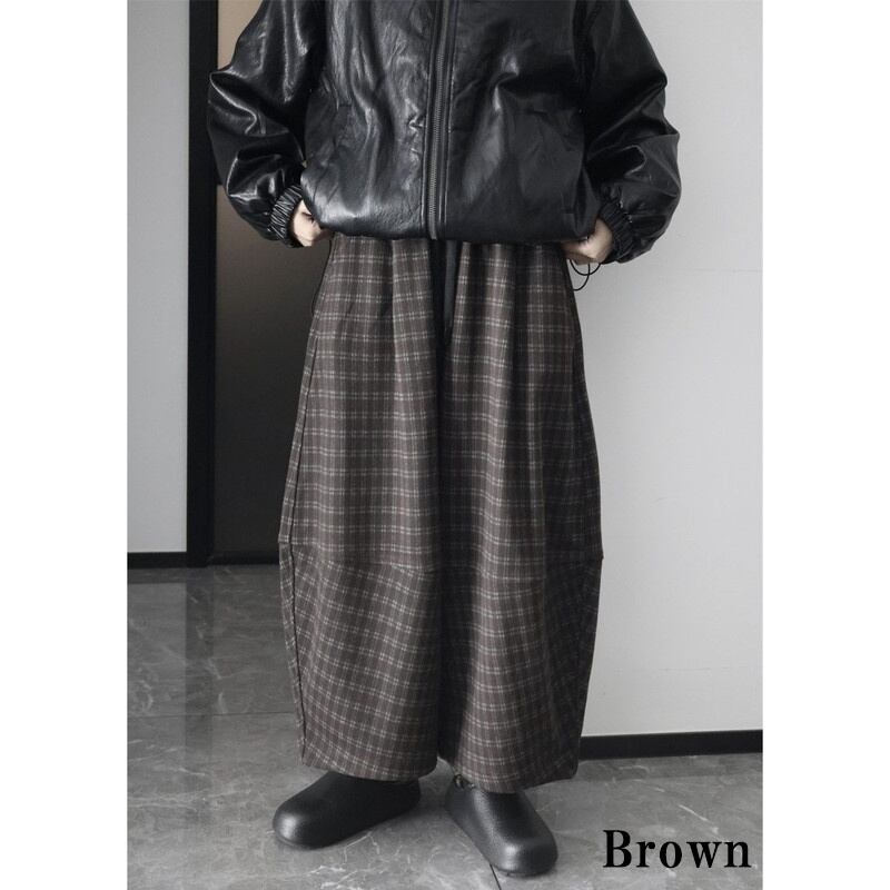 Barrel Plaid Pants【TR3191】