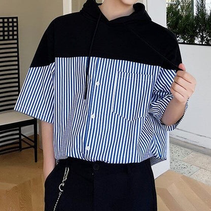 Hood Docking Stripe Shirt【TR1414】