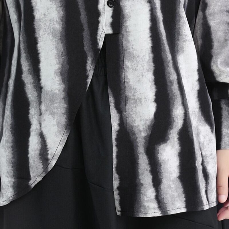 Water-Color Stripe Collared Shirt【TR3133】