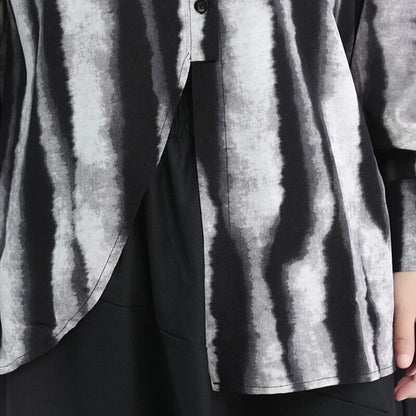 Water-Color Stripe Collared Shirt【TR3133】