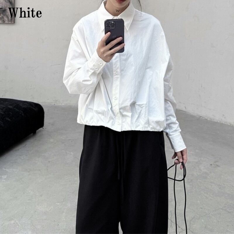 Crumply Simple Collared Shirt【TR3129】
