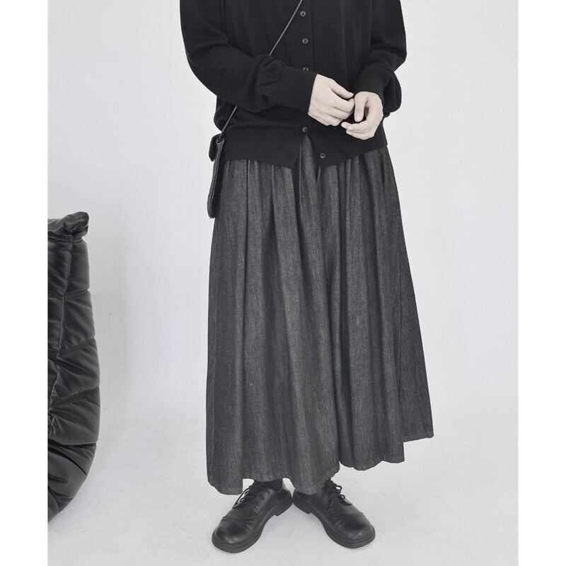 Denim Pleats Skirt【TR3176】