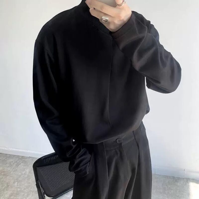 Asymmetric Curved Panel Long T-Shirt【TR3343】