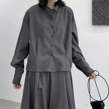 Tac Balloon-Sleeve Collared Shirt【TR3105】