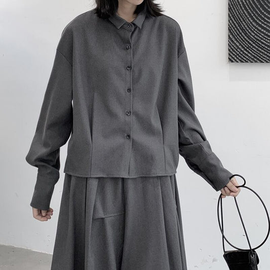 Tac Balloon-Sleeve Collared Shirt【TR3105】