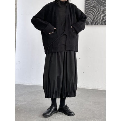 Oversize Big-Pocket Knit Jacket【TR3269】