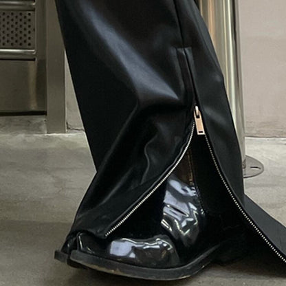 Leather Slit Flare Pants【TR3087】