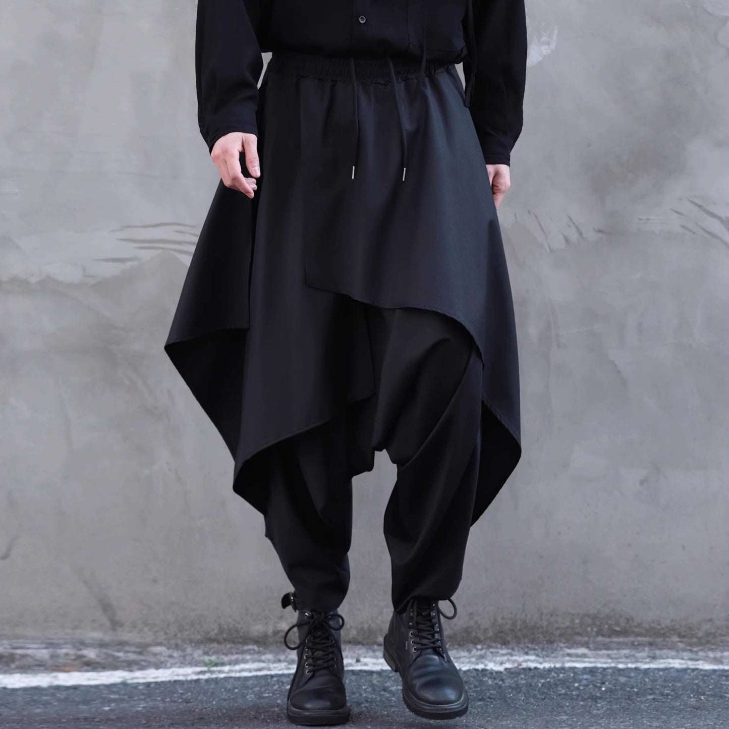Layered-look Wide Sarouel Pants【TR3281】