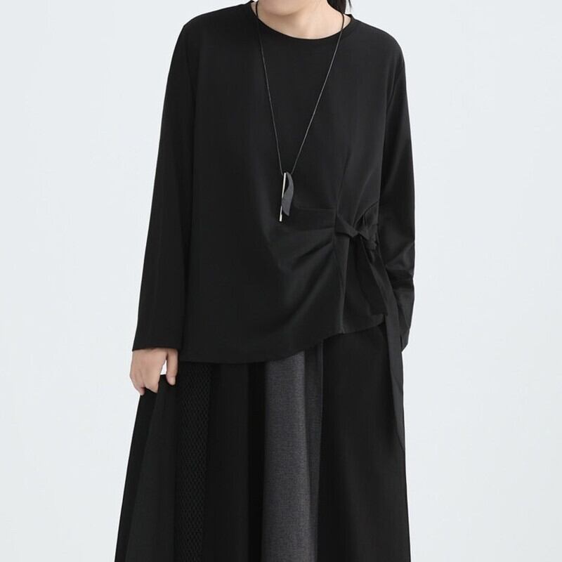 Side-Ribbon Loose T-Shirt【TR3144】